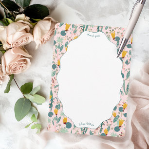 Water Garden Floral Bridal Shower Cute CUSTOM Thank You Card