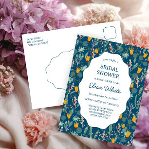 Water Garden Floral Bridal ShowerCUSTOM Invitation Postcard