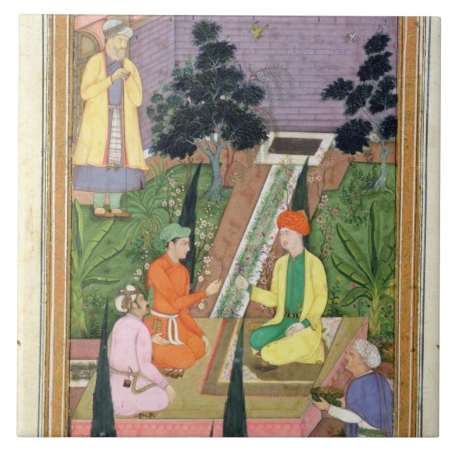 Water gardens, from the Clive Album (gouache on pa Tile (Front)