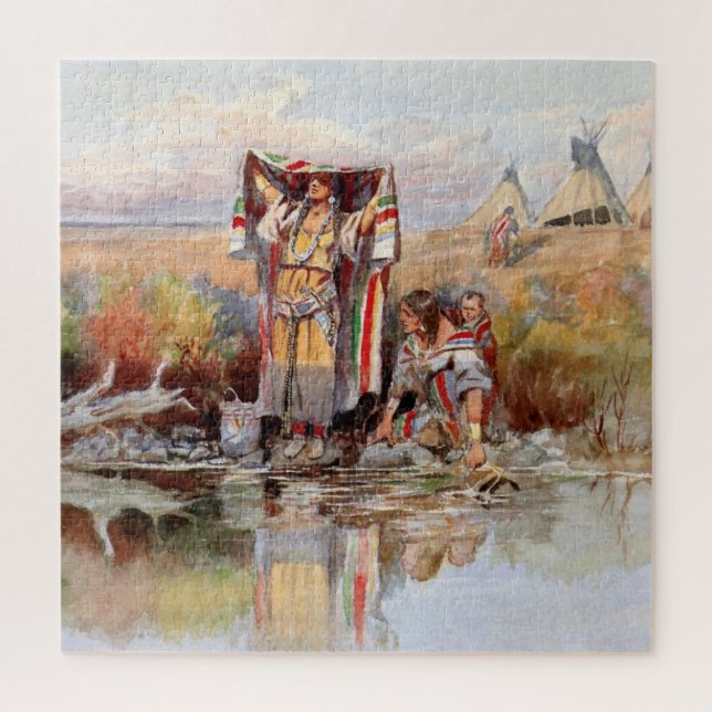 “Water Girl” Western Art by Charles M Russell Jigsaw Puzzle (Vertical)