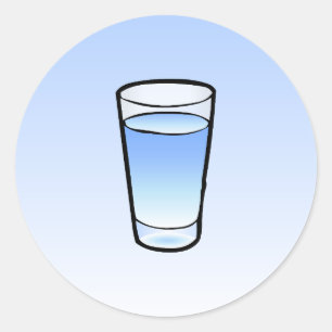 Water Glass Classic Round Sticker