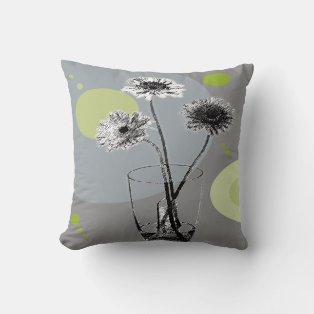Water Glass Flowers Cushion (Front)