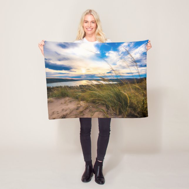 Water | Glen Lake Sleeping Bear Dunes Michigan Fleece Blanket (In Situ)