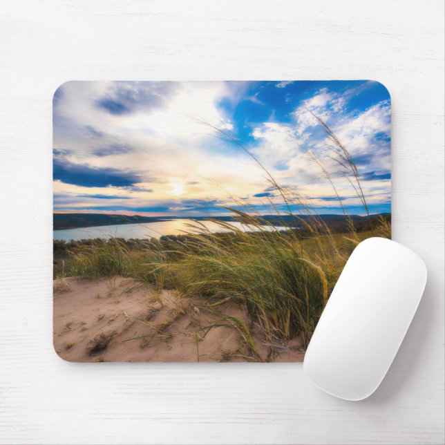 Water | Glen Lake Sleeping Bear Dunes Michigan Mouse Mat (With Mouse)