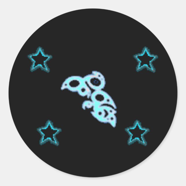 WATER GODRUNE Stars Classic Round Sticker (Front)