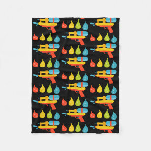 Water Gun & Balloons Summer  Fleece Blanket