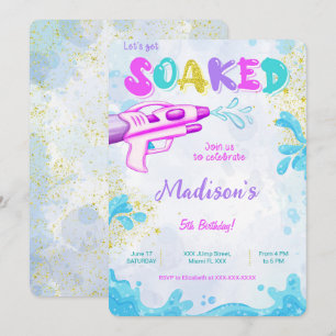 Water Gun Birthday Invitations 