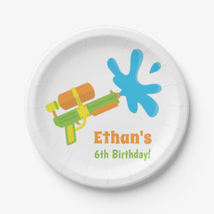 Water Gun Game Kids Birthday Party Paper Plates
