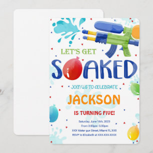 Water Gun Invitations
