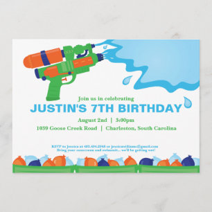 Water Gun Party Invitation