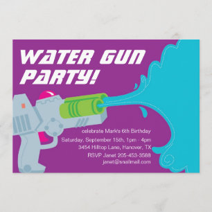 Water Gun Party Invitation