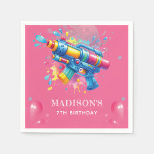 Water Gun Summer Birthday Personalised Napkin