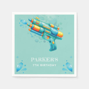 Water Gun Summer Boy Birthday Personalised Napkin