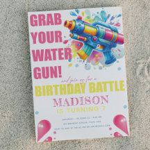 Water Gun Summer Girl Birthday Party