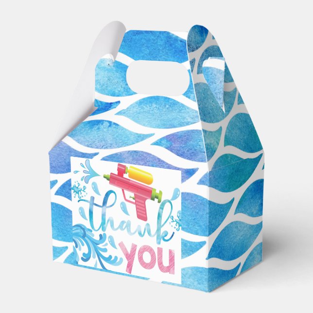Water Gun Summer Girl Birthday Thank you Favour Bo Box (Front Side)