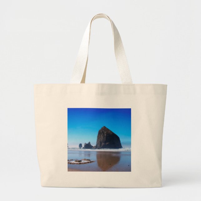 Water Haystack Rock Large Tote Bag (Front)