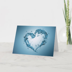 Water Heart Shape - Greeting Card