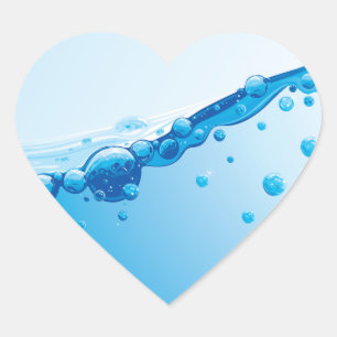 water heart sticker