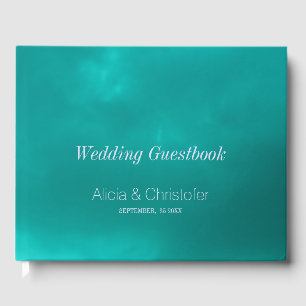 Water hombre blue teal turquoise wedding guest book