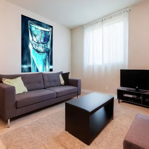 Water in a broken glass   AI Art  Poster