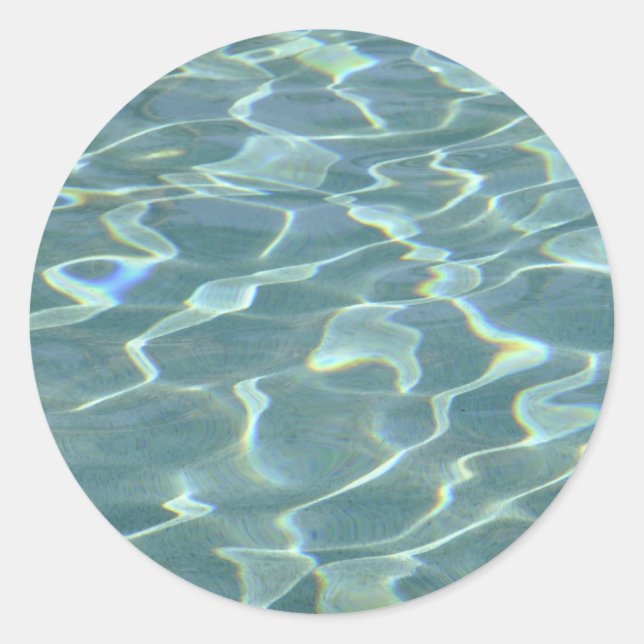 water in a swimming pool classic round sticker (Front)