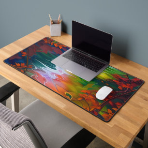 Water In the stream and Leaves Desk Mat
