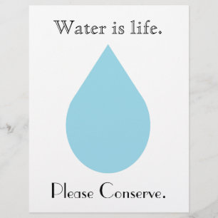 Water is Life. Please Conserve. Flyer