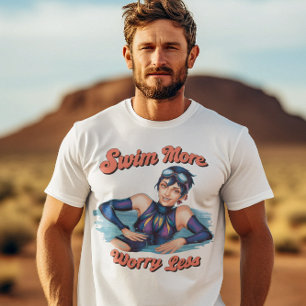 Water Is My Happy Place Bold Diver in Aquatic Gear T-Shirt