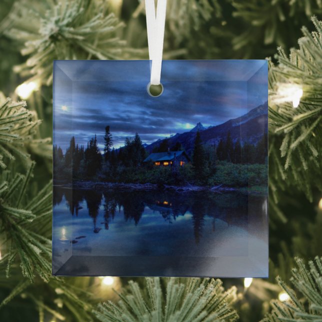 Water | Jenny Lake Grand Teton National Park Glass Tree Decoration (Insitu)