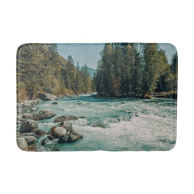 Water | Kucherla River, Altai Mountains Bath Mat (Front)