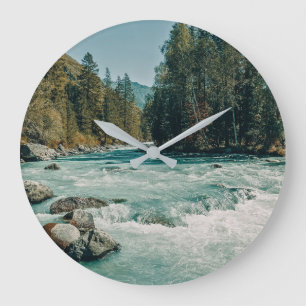 Water Kucherla River, Altai Mountains Large Clock