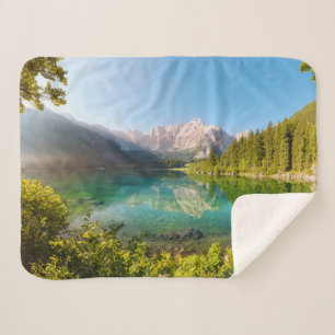 Water   Lago di Fusine Mount Gangart Julian Alps Sherpa Blanket