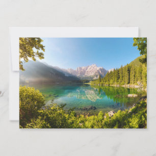 Water   Lago di Fusine Mount Gangart Julian Alps Thank You Card