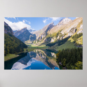 Water Lake Alpsee Switzerland Poster
