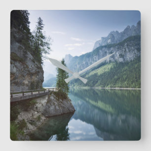 Water   Lake Gosau Salzkammergut Austria Square Wall Clock