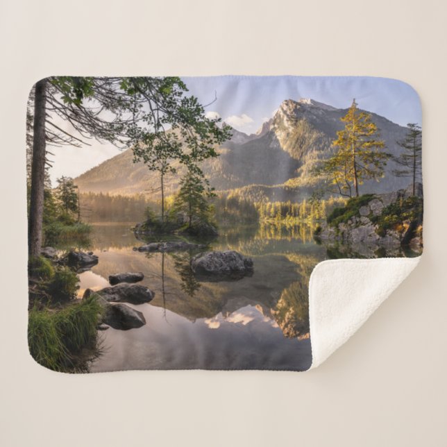 Water | Lake Hintersee Berchtesgaden Germany Sherpa Blanket (Front (Horizontal))