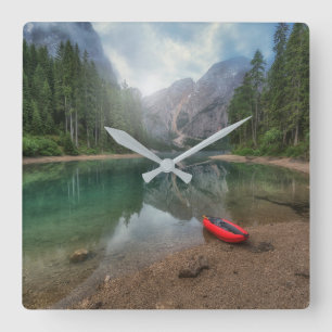 Water   Lake South Tyrol, Italy Square Wall Clock