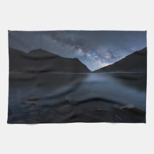Water   Lakeshore at Night Tea Towel