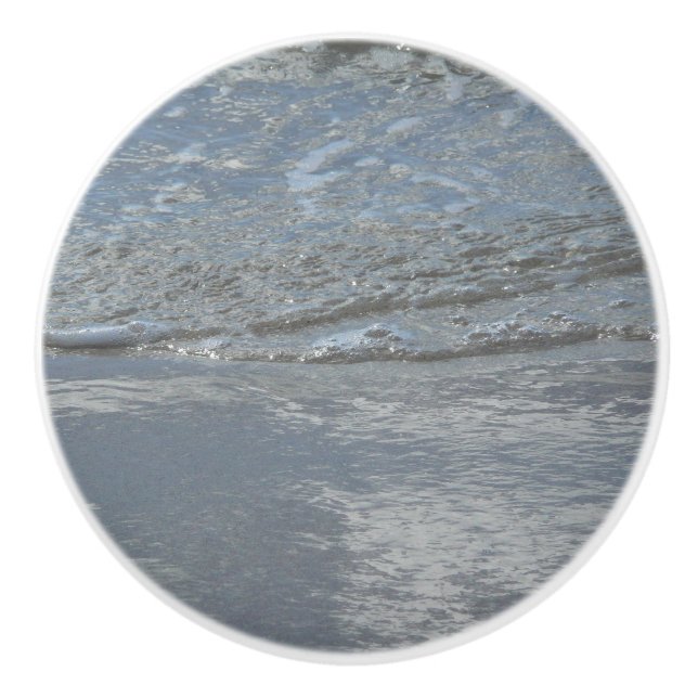 Water Lapping on the Beach Abstract Photography Ceramic Knob (Front)