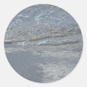 Water Lapping on the Beach Abstract Photography Classic Round Sticker