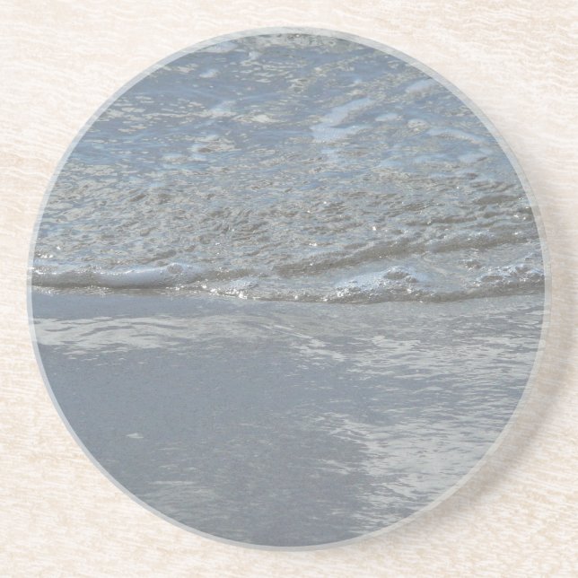 Water Lapping on the Beach Abstract Photography Coaster (Front)