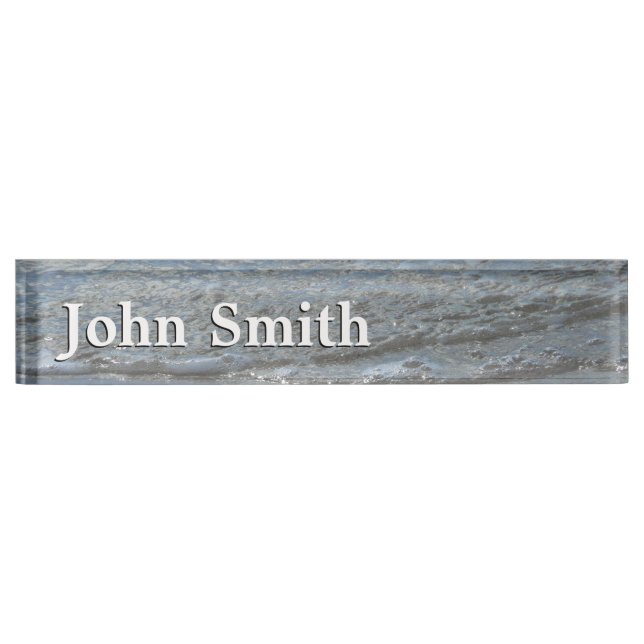Water Lapping on the Beach Abstract Photography Nameplate (Front)