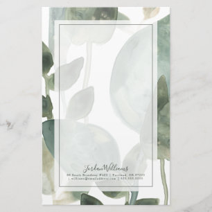 Water Leaves - Watercolor Stationery