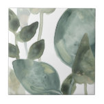 Water Leaves - Watercolor Tile<br><div class="desc">Water Leaves II by June Erica Vess. Green watercolor foliage against a white background.</div>