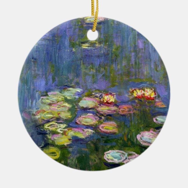 Water Lilies 10 Ceramic Tree Decoration (Front)