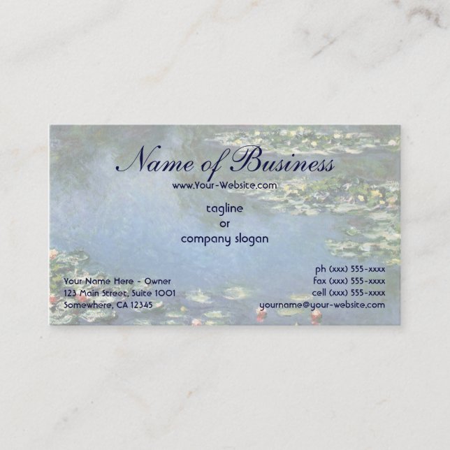 Water Lilies (1906) by Claude Monet Business Card (Front)