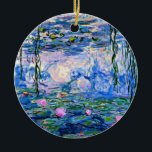 Water Lilies, 1919, by Claude Monet, Ceramic Tree Decoration<br><div class="desc">Water Lilies,  1919 famous painting by Claude Monet,  with color coordinated solid colors pinkish-purple and Monet blue,  ready to mix and match.</div>