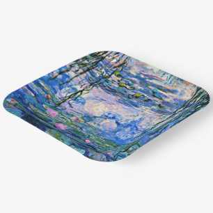 Water Lilies, 1919, by Claude Monet, Paper Plate