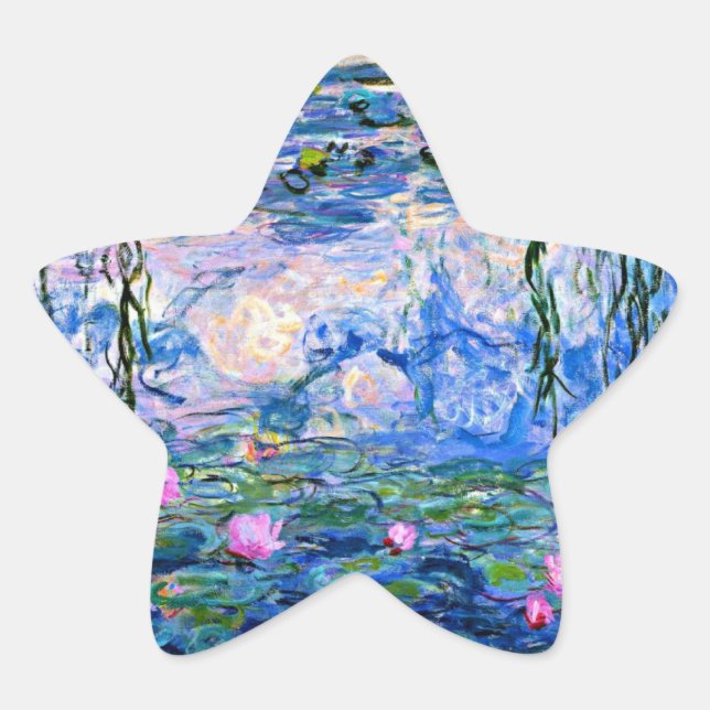 Water Lilies, 1919, by Claude Monet, Star Sticker (Front)
