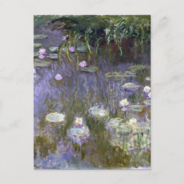 Water Lilies 1922 by Claude Monet, French, Purple, Postcard (Front)
